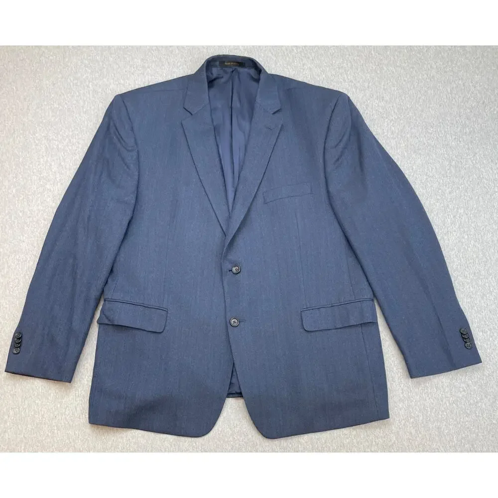 Jos A‎ Bank Blazer Mens 48R Herringbone Wool Silk Blend 2-Button Single Breast
